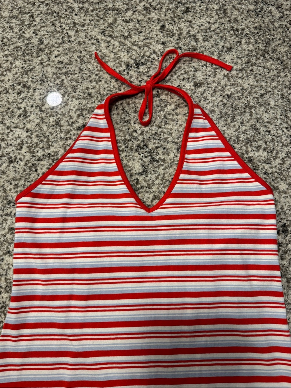 wild fable Red & White & Blue Striped Halter Open Back Dress - Picture 4 of 10
